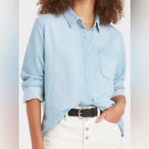 Universal Thread Women's Blue Long Sleeved Denim Button-Down Shirt Size XS A250